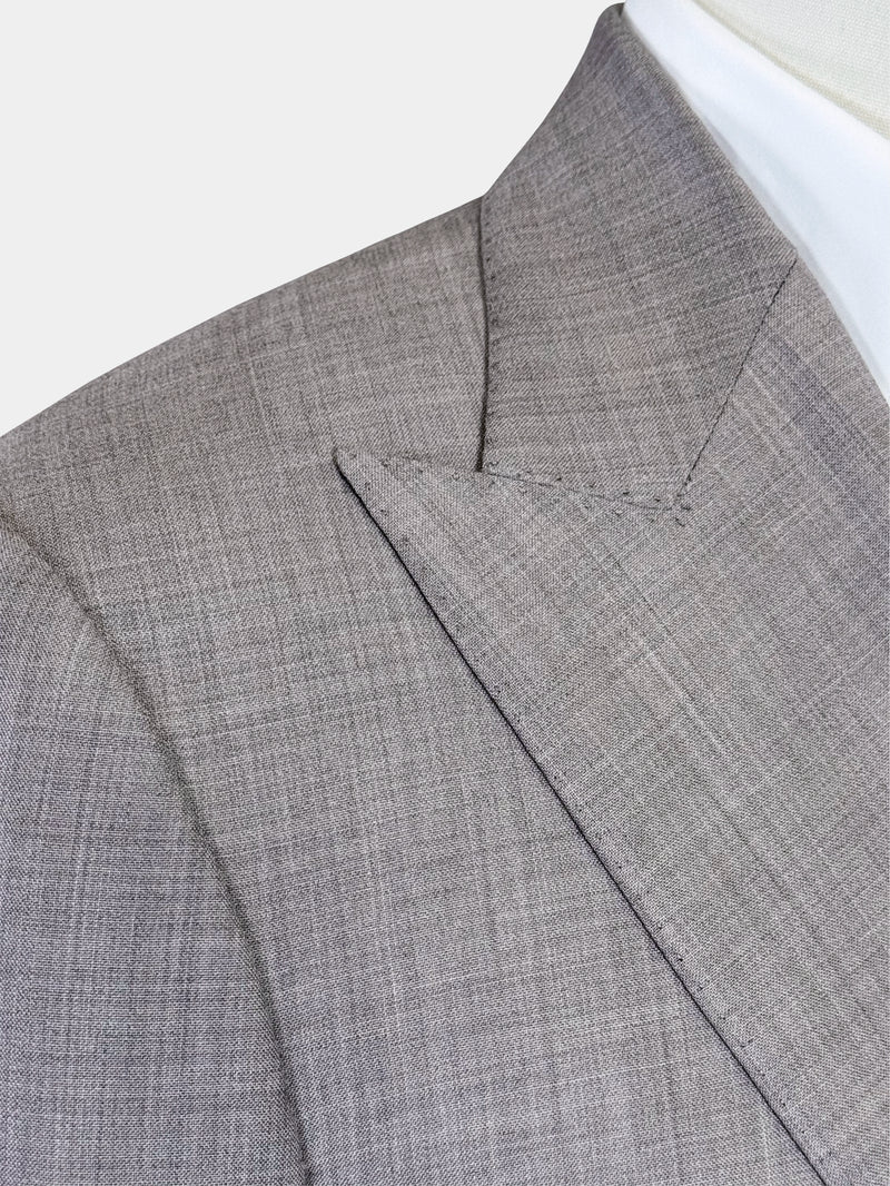 SUPER 100s WOOL JACKET IN TAUPE GRAY MELANGE