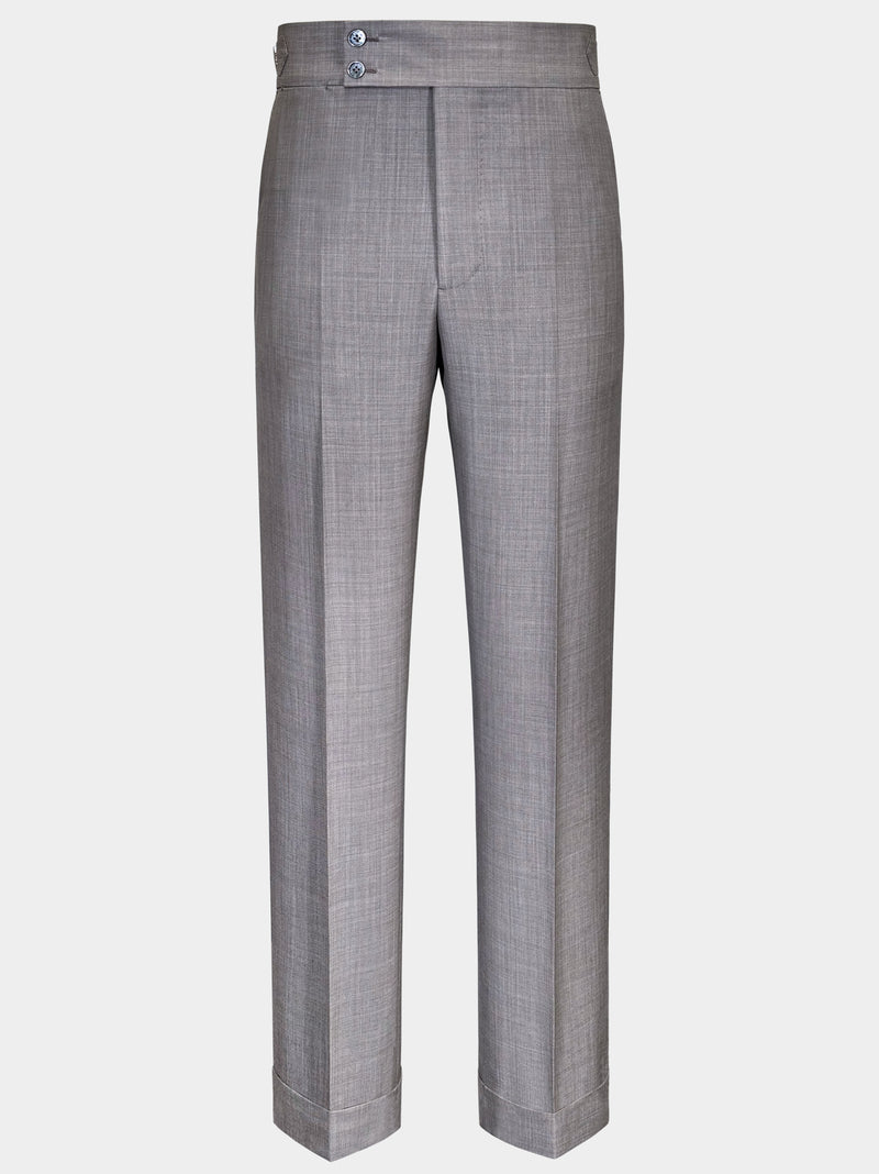 SUPER 100s WOOL SUIT IN TAUPE GRAY MELANGE