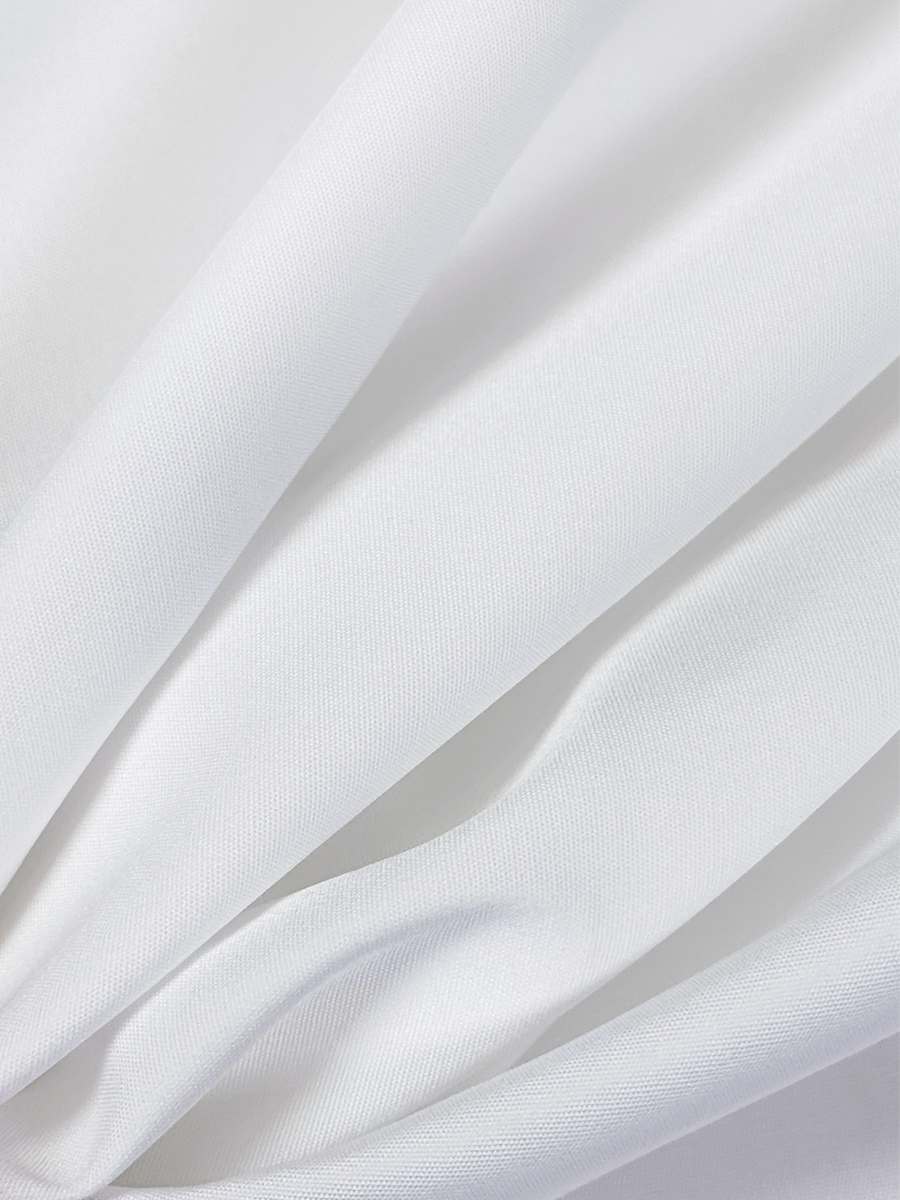 White Stretch Cotton Poplin
