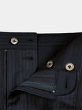 BLACK WITH FAINT BLUE STRIPES WORSTED WOOL AND SILK SUIT