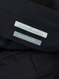 BLACK WITH FAINT BLUE STRIPES WORSTED WOOL AND SILK SUIT