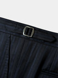 BLACK WITH FAINT BLUE STRIPES WORSTED WOOL AND SILK SUIT