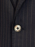 CHARCOAL BLACK WITH BRONZE DOTTED PINSTRIPES WOOL SUIT