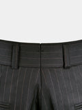 CHARCOAL BLACK WITH BRONZE DOTTED PINSTRIPES WOOL SUIT