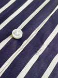 DEEP BLUE AND WHITE STRIPED COTTON POPLIN DRESS SHIRT