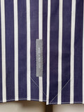 DEEP BLUE AND WHITE STRIPED COTTON POPLIN DRESS SHIRT