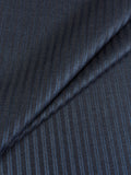Charcoal wool and cashmere suiting fabric with turquoise double pinstripes, woven in Belgium by Scabal