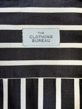 CHARCOAL GRAY AND WHITE STRIPED COTTON POPLIN DRESS SHIRT