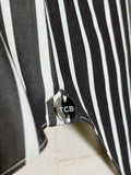 CHARCOAL GRAY AND WHITE STRIPED COTTON POPLIN DRESS SHIRT