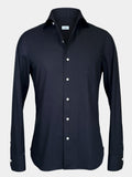 FINE TWILL GIZA 87 COTTON SPORT SHIRT IN DARK NAVY