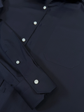 FINE TWILL GIZA 87 COTTON SPORT SHIRT IN DARK NAVY