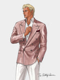 ROSEWOOD SILK AND WOOL DOUBLE BREASTED SPORT JACKET