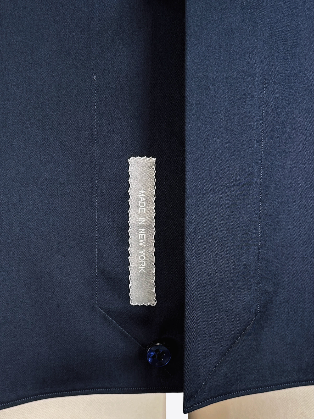 MIDNIGHT BLUE COTTON SATEEN DRESS SHIRT