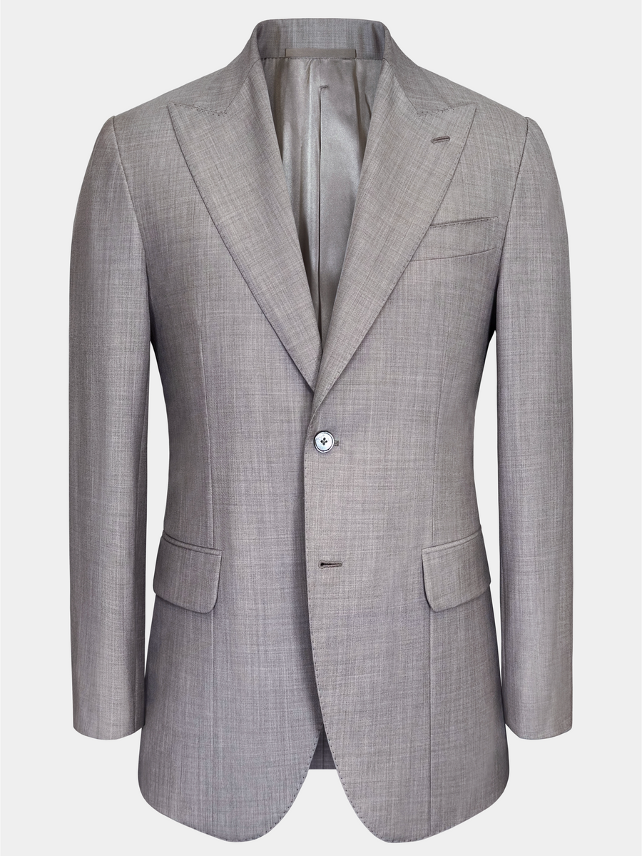 TAUPE GRAY MELANGE WOOL JACKET