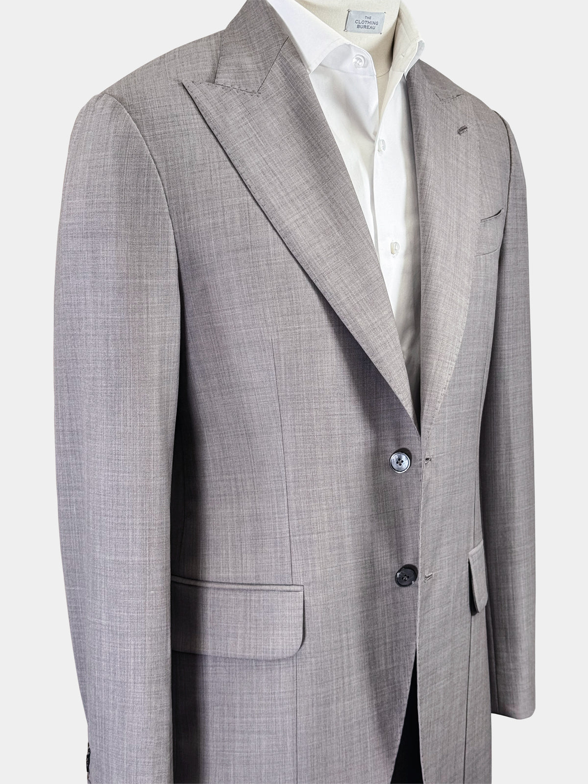 TAUPE GRAY MELANGE WOOL SUIT