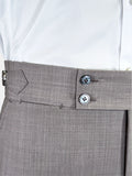 TAUPE GRAY MELANGE WOOL TROUSERS