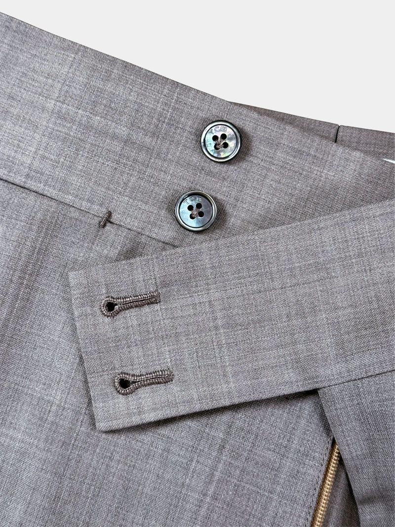 TAUPE GRAY MELANGE WOOL SUIT