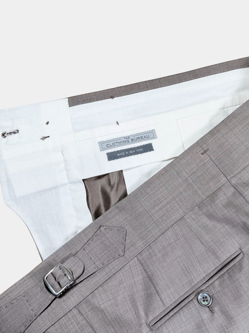 TAUPE GRAY MELANGE WOOL SUIT