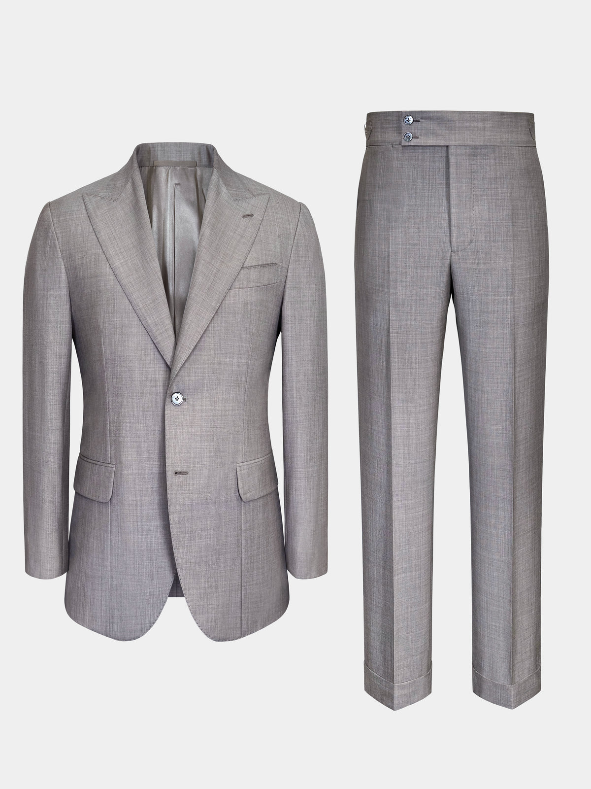 TAUPE GRAY MELANGE WOOL SUIT