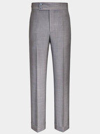 TAUPE GRAY MELANGE WOOL TROUSERS
