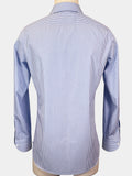 SKY BLUE AND WHITE STRIPED COTTON POPLIN DRESS SHIRT