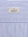 SKY BLUE AND WHITE STRIPED COTTON POPLIN DRESS SHIRT