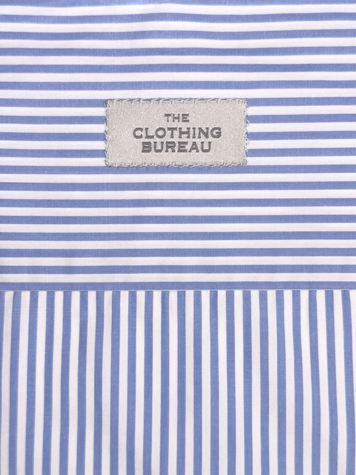 SKY BLUE AND WHITE STRIPED COTTON POPLIN DRESS SHIRT