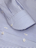 SKY BLUE AND WHITE STRIPED COTTON POPLIN DRESS SHIRT