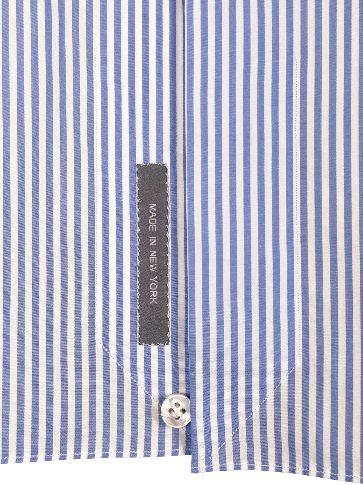 SKY BLUE AND WHITE STRIPED COTTON POPLIN DRESS SHIRT