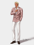 ROSEWOOD SILK AND WOOL DOUBLE BREASTED SPORT JACKET