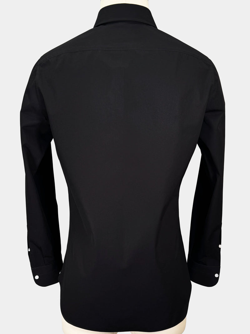 BLACK ORGANIC COTTON DRESS SHIRT