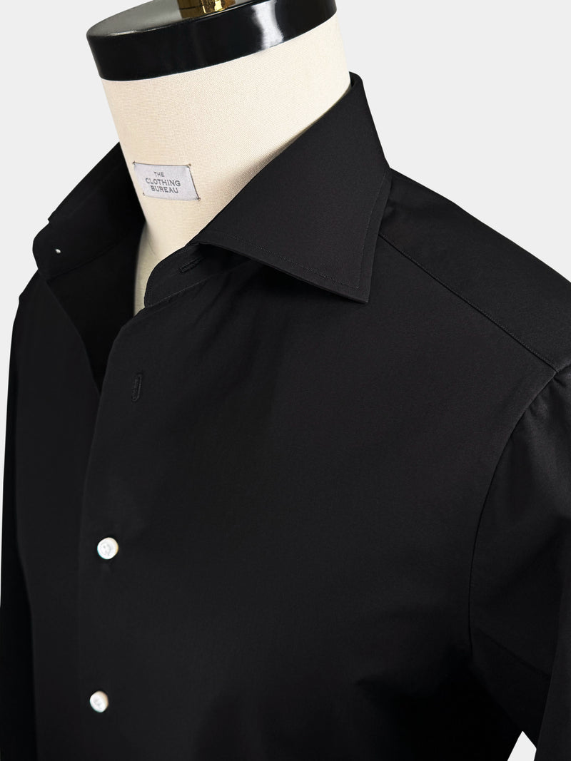 BLACK ORGANIC COTTON DRESS SHIRT
