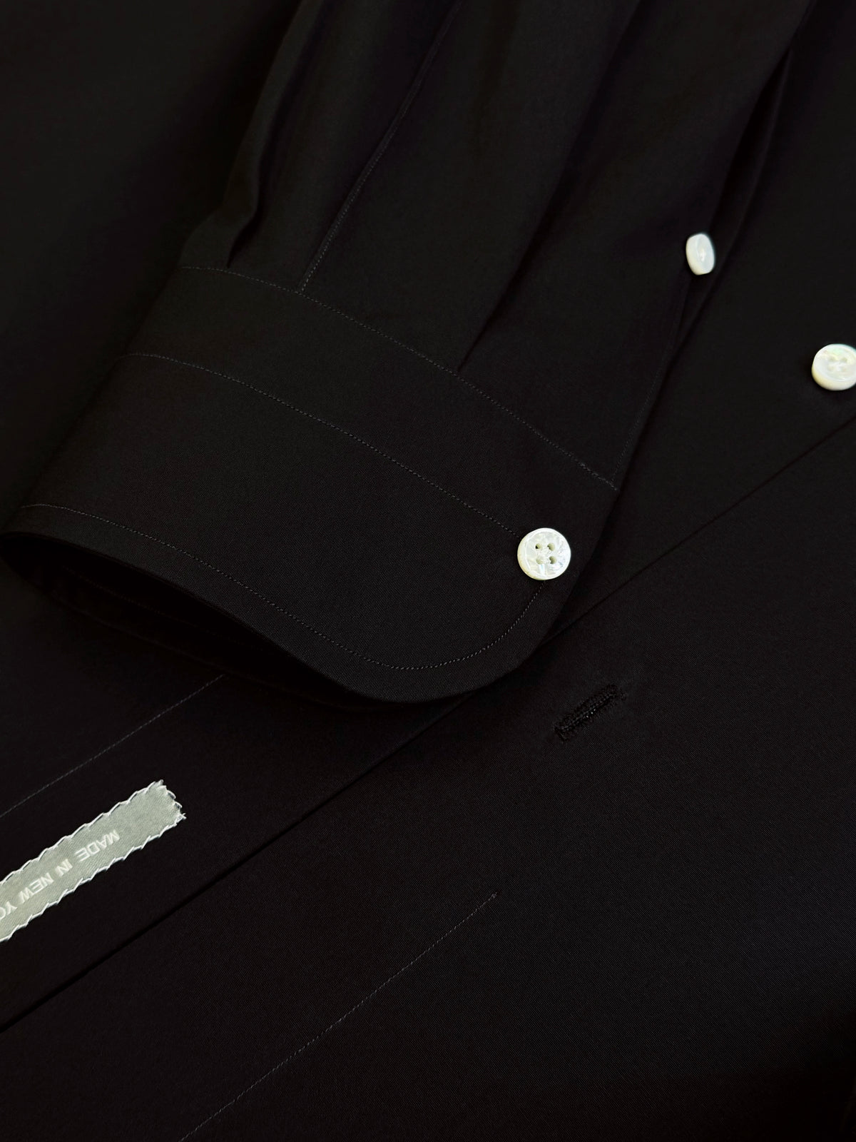 BLACK ORGANIC COTTON DRESS SHIRT