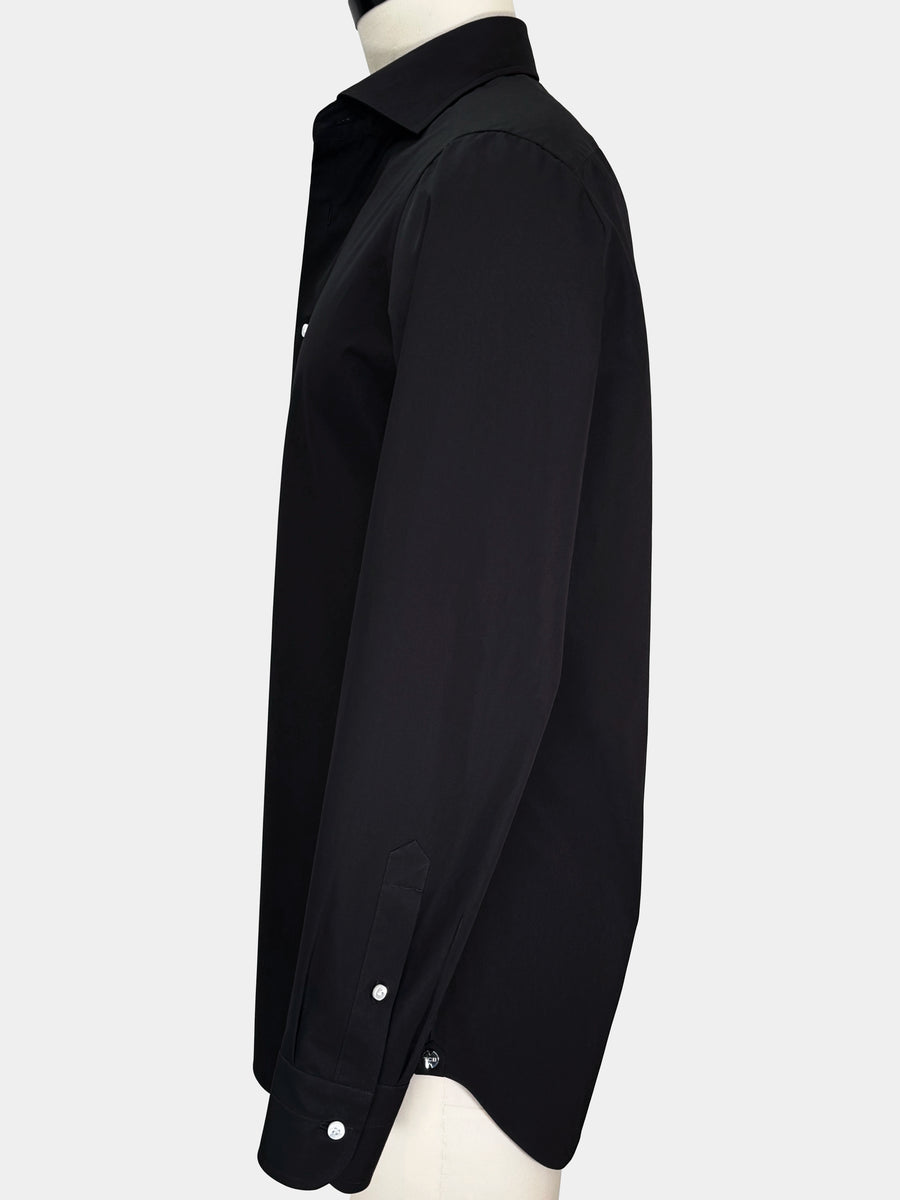 BLACK ORGANIC COTTON DRESS SHIRT