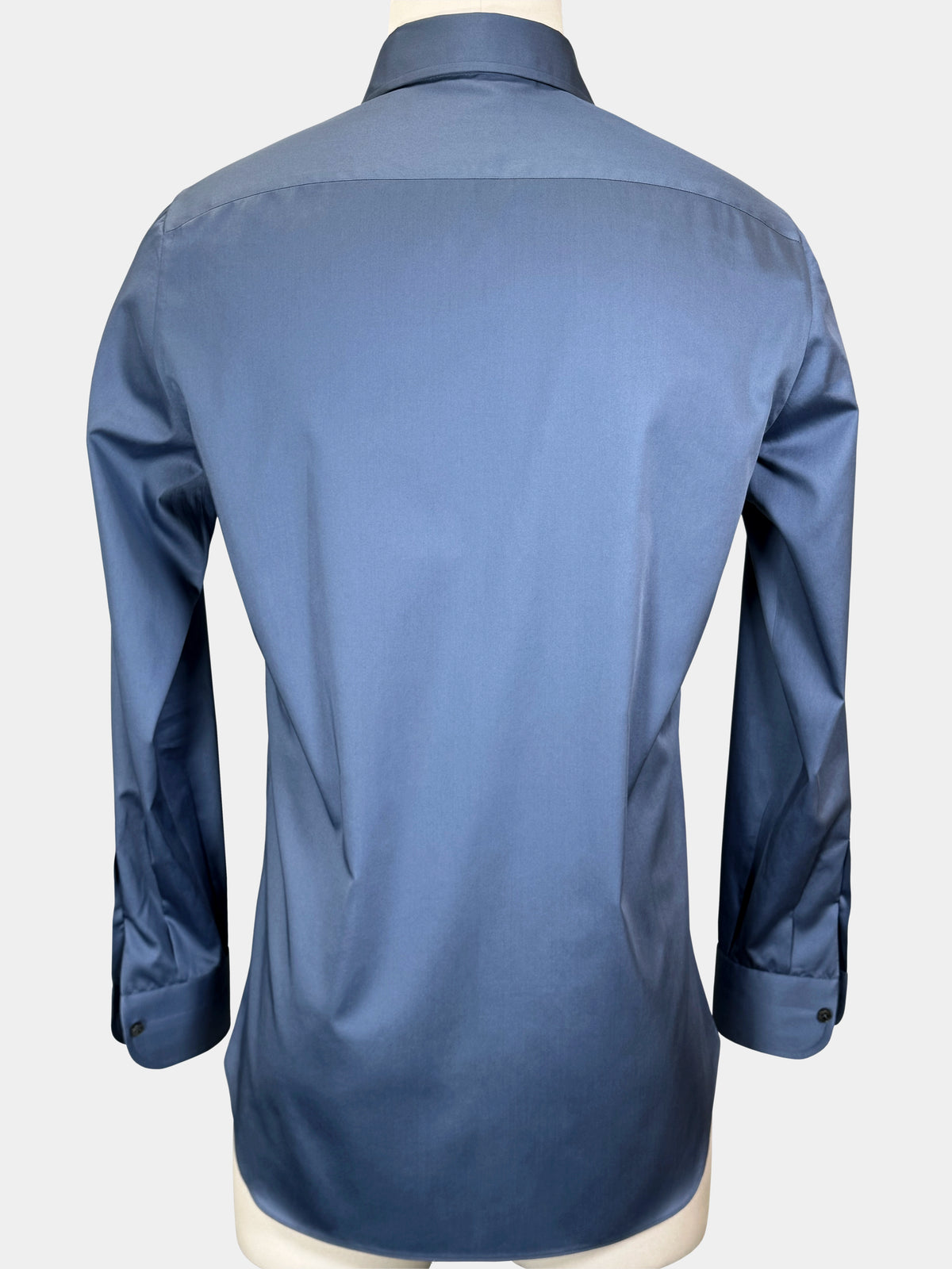 DUSK BLUE COTTON SATEEN DRESS SHIRT