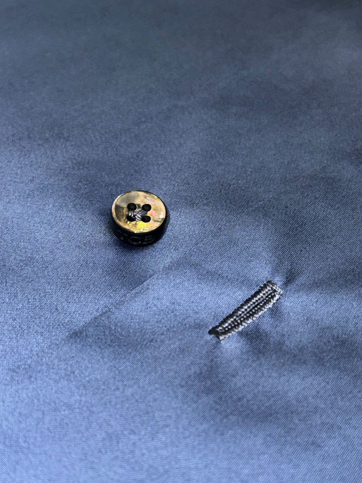 DUSK BLUE COTTON SATEEN DRESS SHIRT