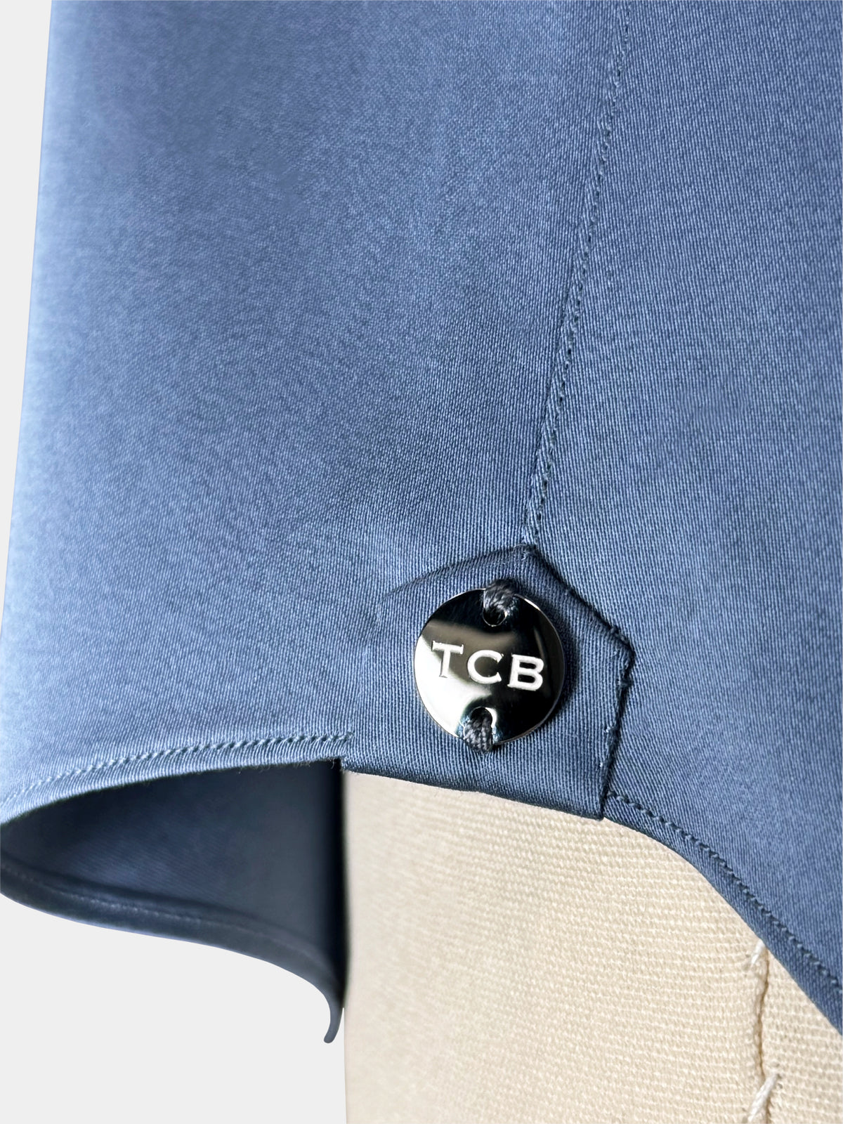 DUSK BLUE COTTON SATEEN DRESS SHIRT