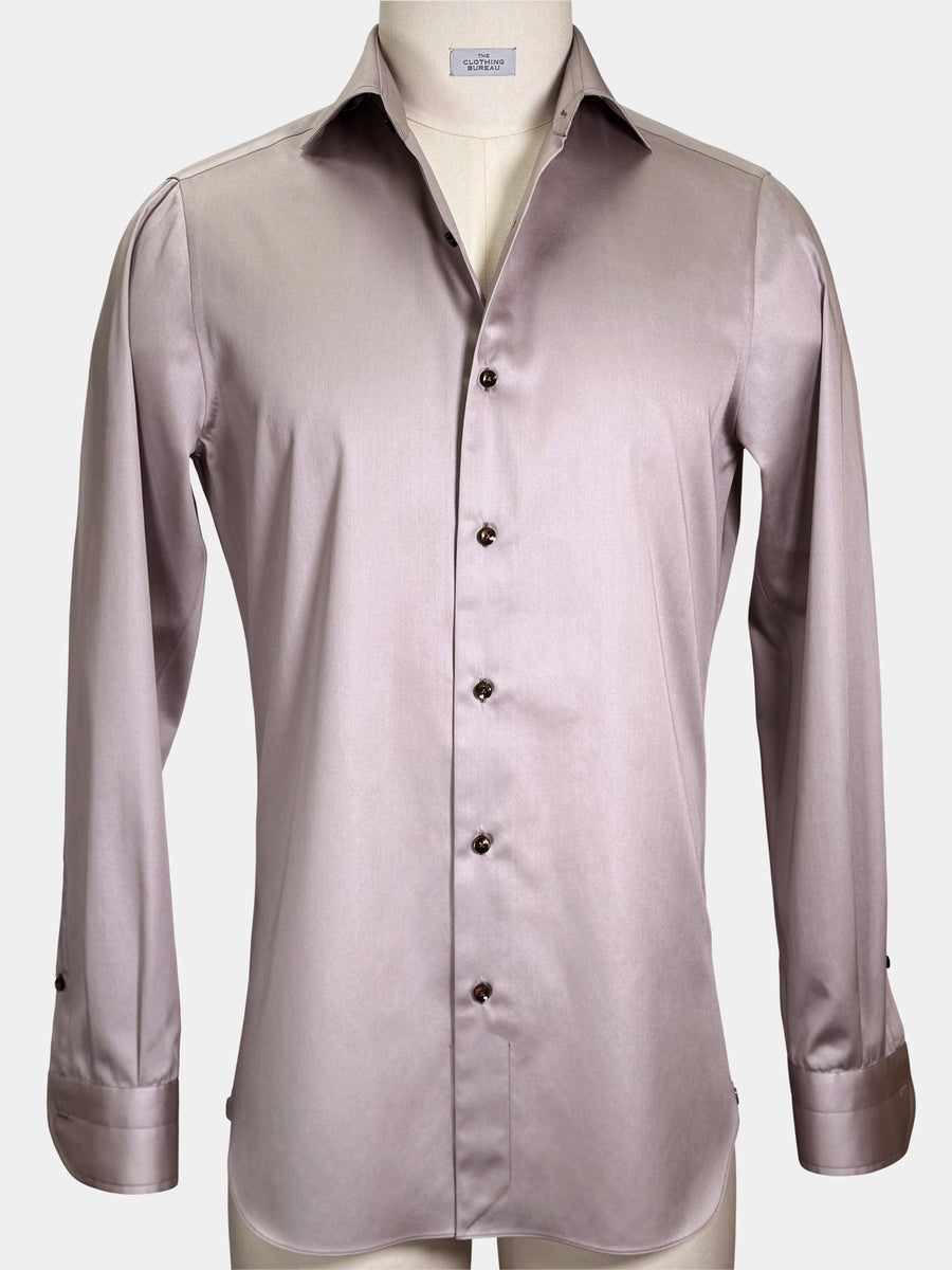 DUSTY PINK COTTON SATEEN DRESS SHIRT