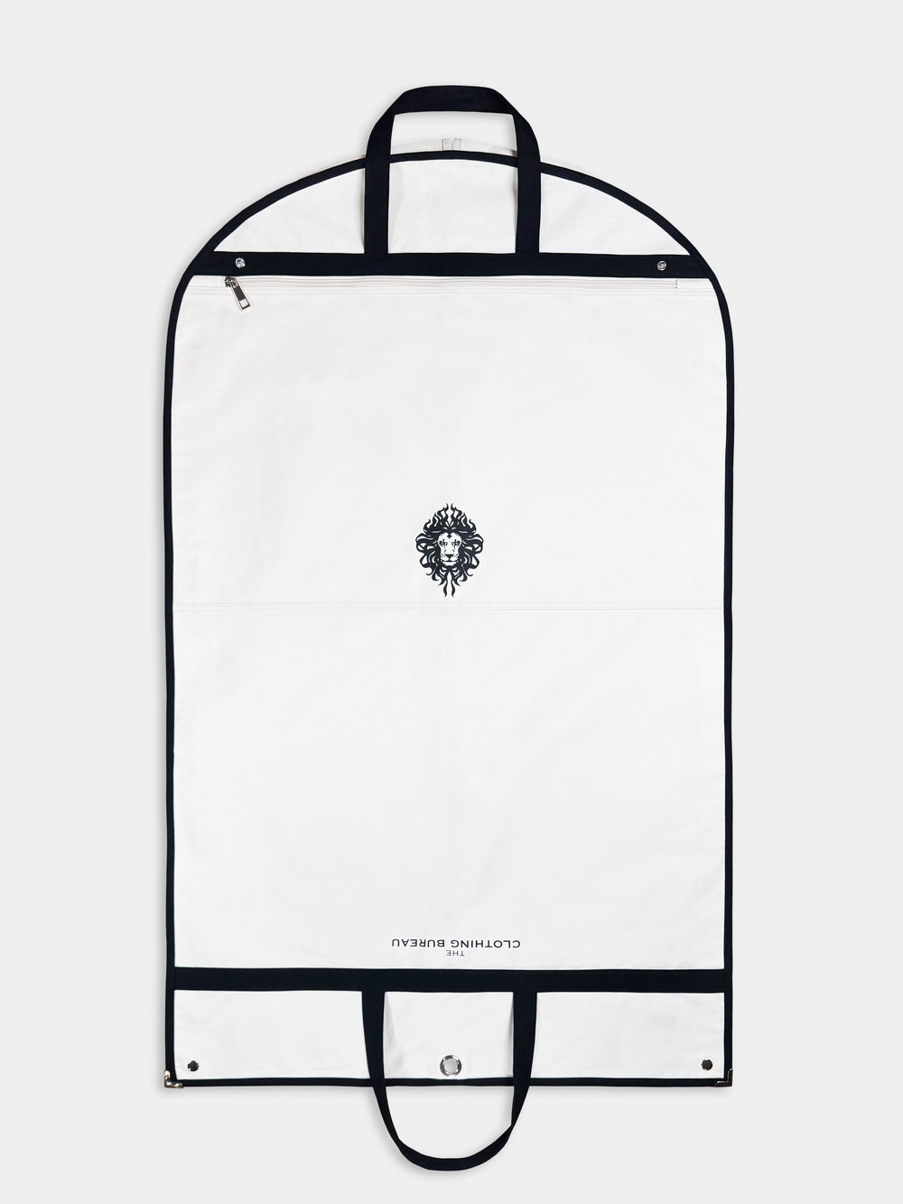 The outer side of the garment bag with a zipped pocket