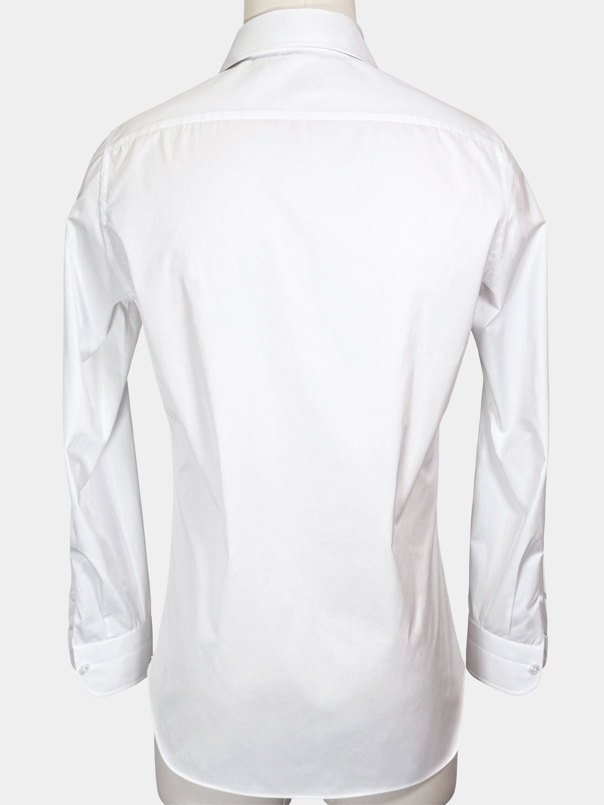 WHITE FINE TWILL GIZA 87 COTTON DRESS SHIRT