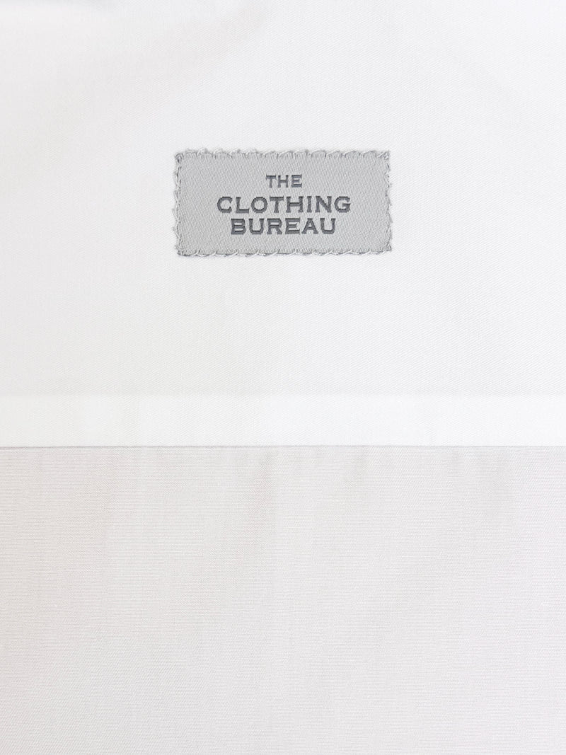 WHITE FINE TWILL GIZA 87 COTTON DRESS SHIRT