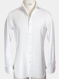 WHITE FINE TWILL GIZA 87 COTTON DRESS SHIRT