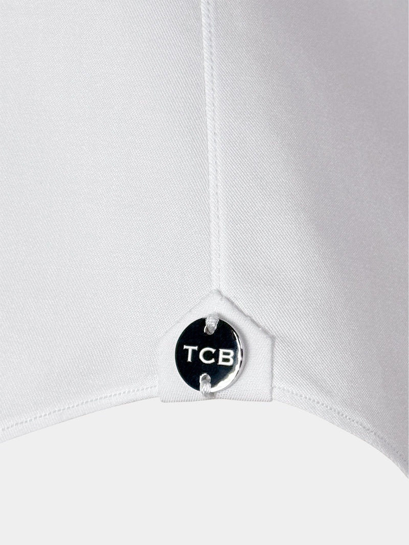 WHITE FINE TWILL GIZA 87 COTTON DRESS SHIRT