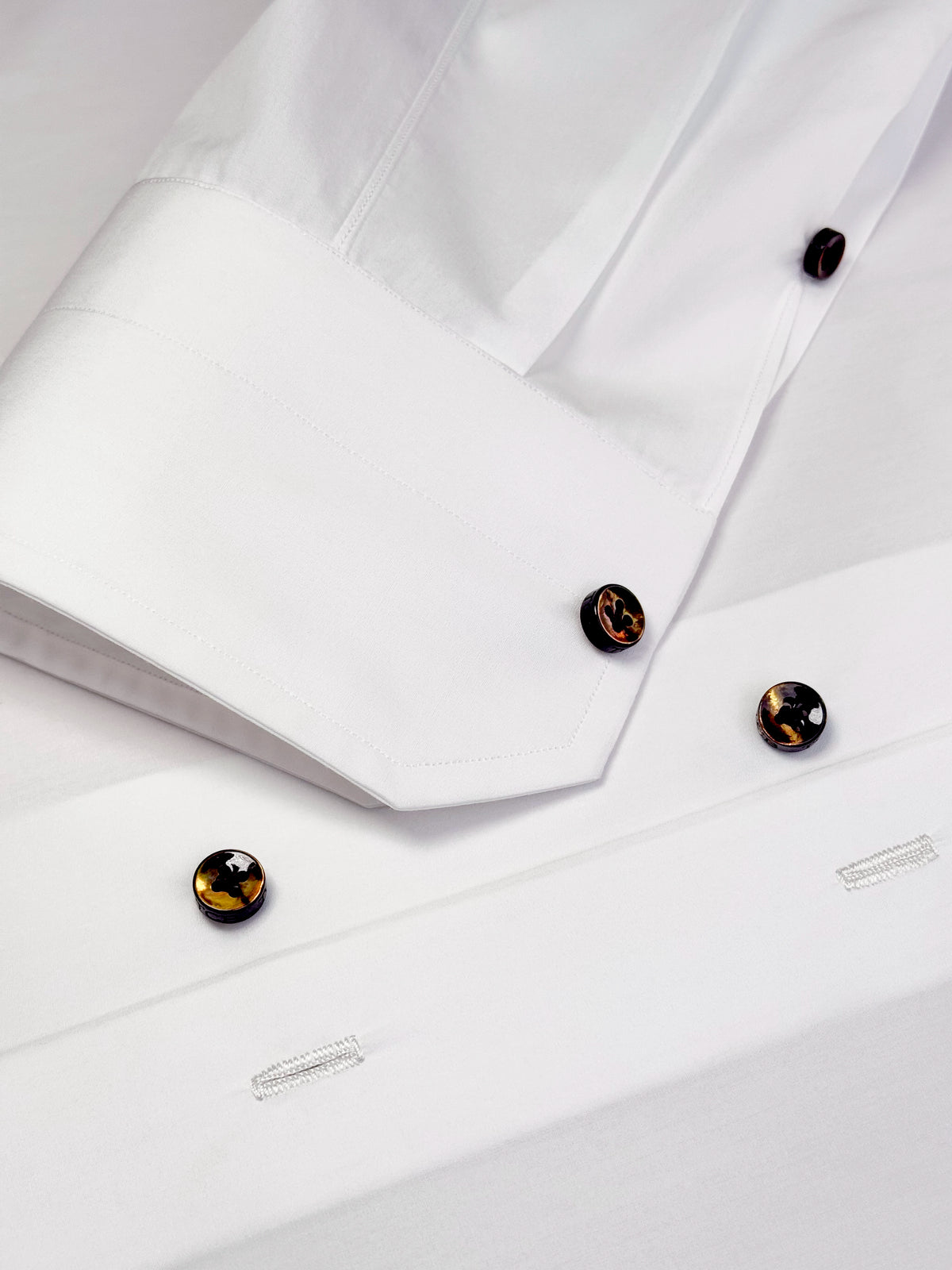 WHITE GIZA 87 COTTON POPLIN SPORT SHIRT