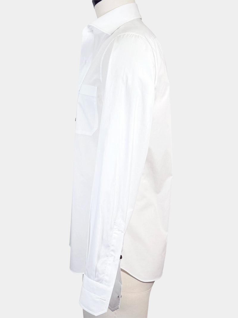 WHITE GIZA 87 COTTON POPLIN SPORT SHIRT