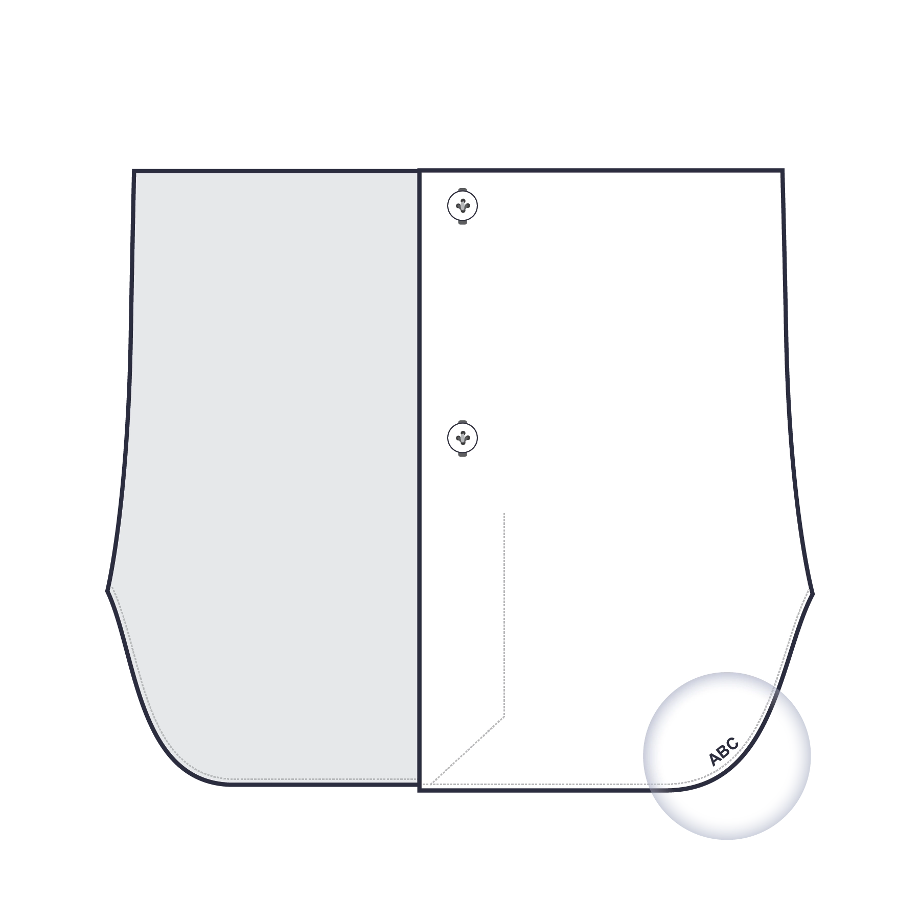 Left Body — Along Hem